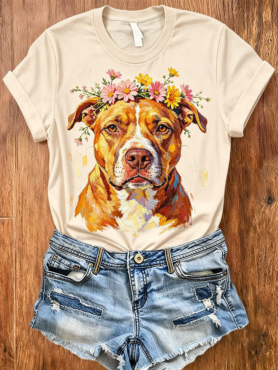 Women's Oil Painting Animal Print T-Shirt