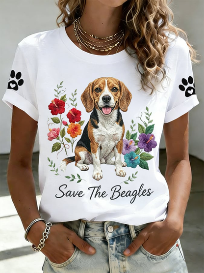 Women's Save The Beagles Short-sleeved T-shirt