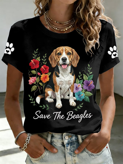 Women's Save The Beagles Short-sleeved T-shirt