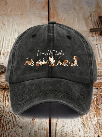 Unisex Love Not Labs Save The Beagles Print Hat