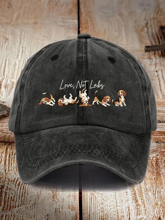 Unisex Love Not Labs Save The Beagles Print Hat