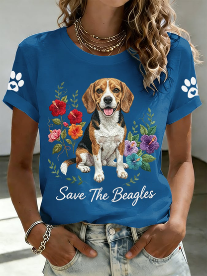 Women's Save The Beagles Short-sleeved T-shirt