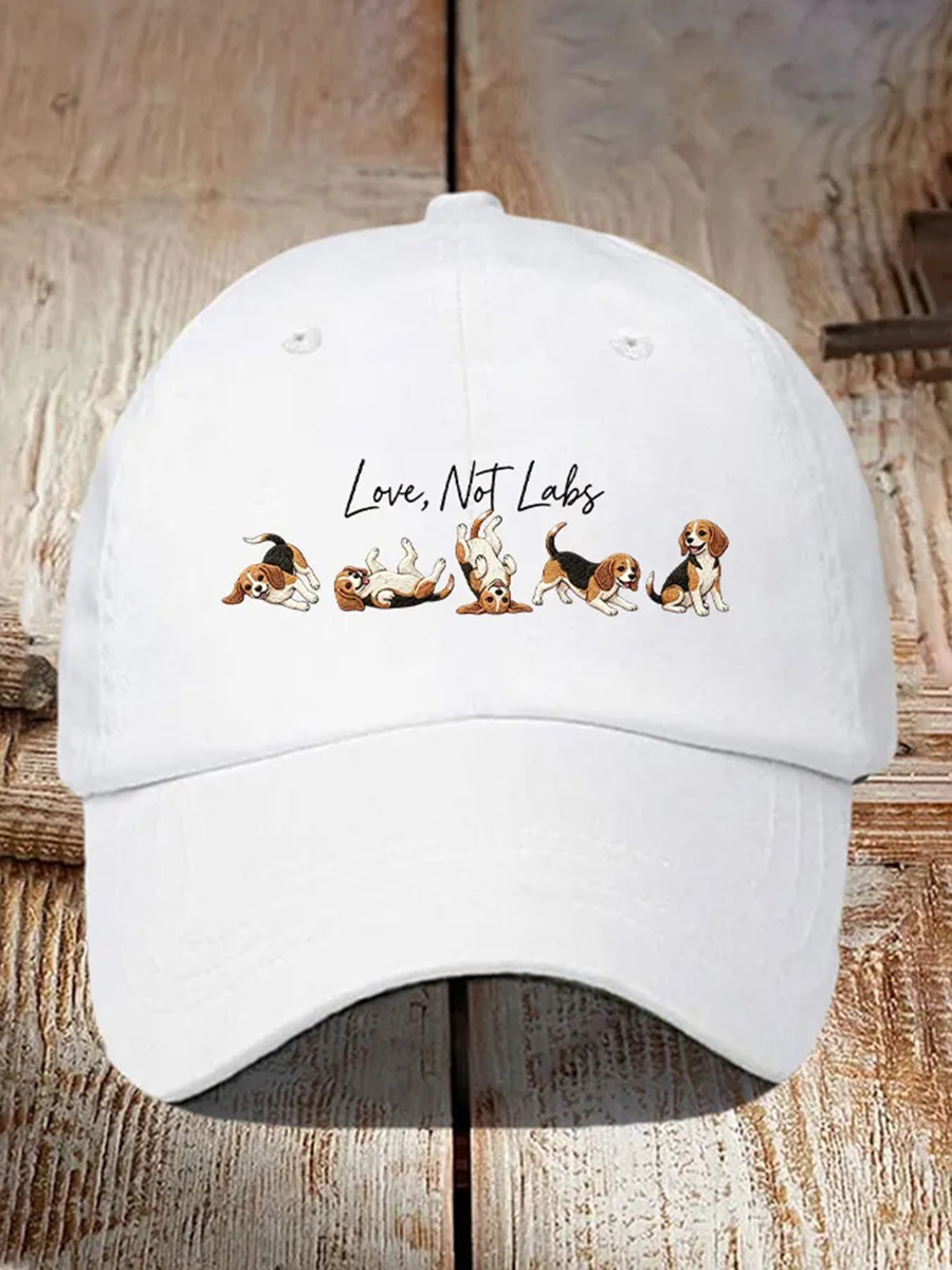 Unisex Love Not Labs Save The Beagles Print Hat