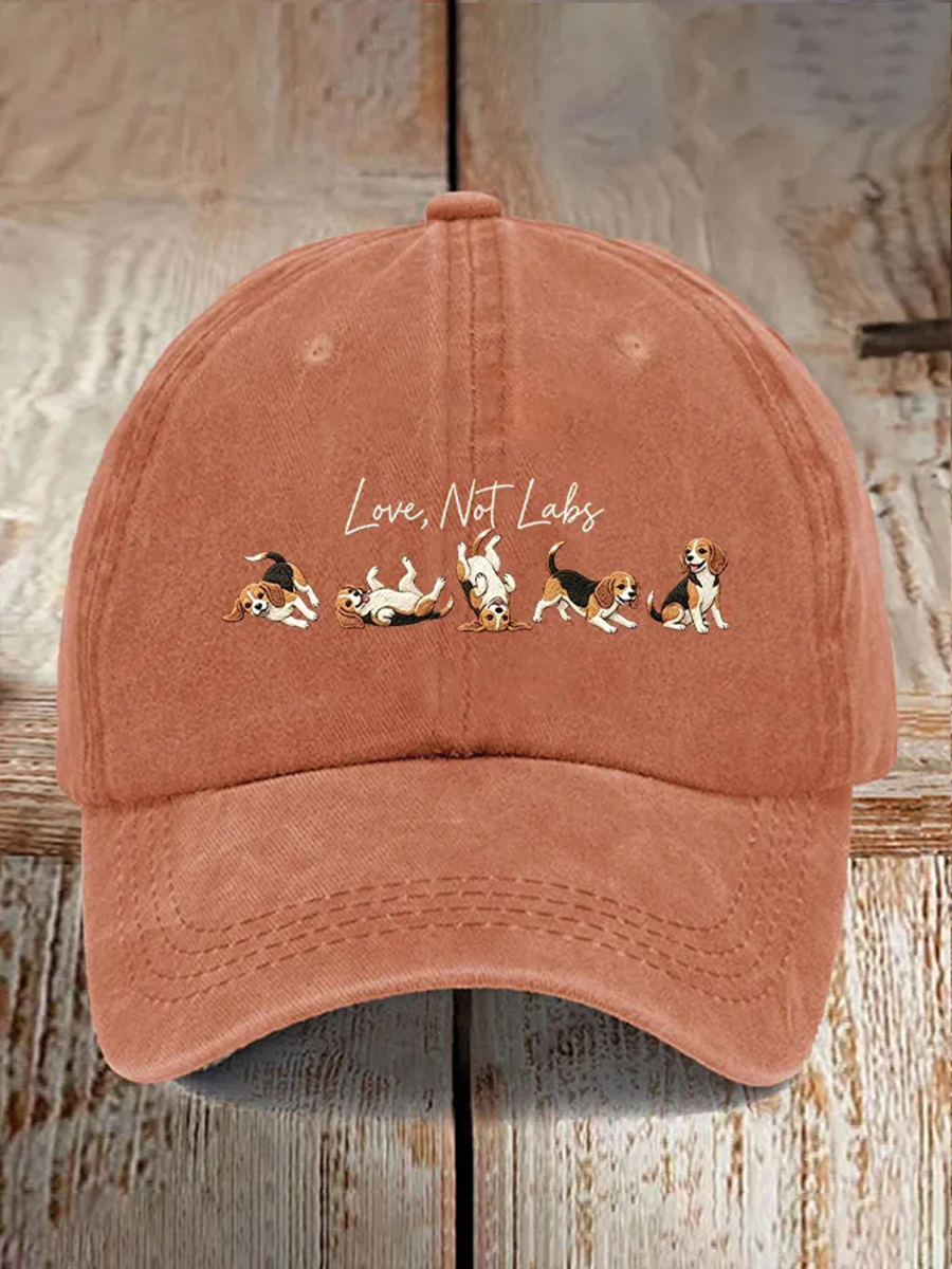 Unisex Love Not Labs Save The Beagles Print Hat