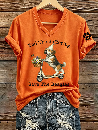Women's End The Suffering Save The Beagles Short-sleeved T-shirt