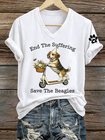 Women's End The Suffering Save The Beagles Short-sleeved T-shirt