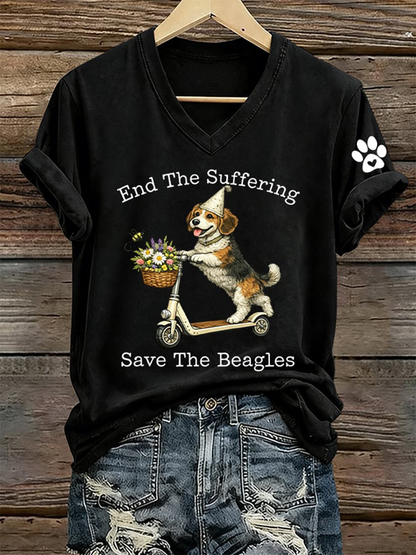 Women's End The Suffering Save The Beagles Short-sleeved T-shirt