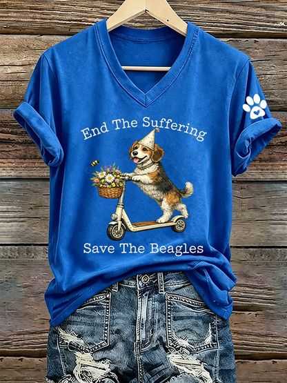 Women's End The Suffering Save The Beagles Short-sleeved T-shirt