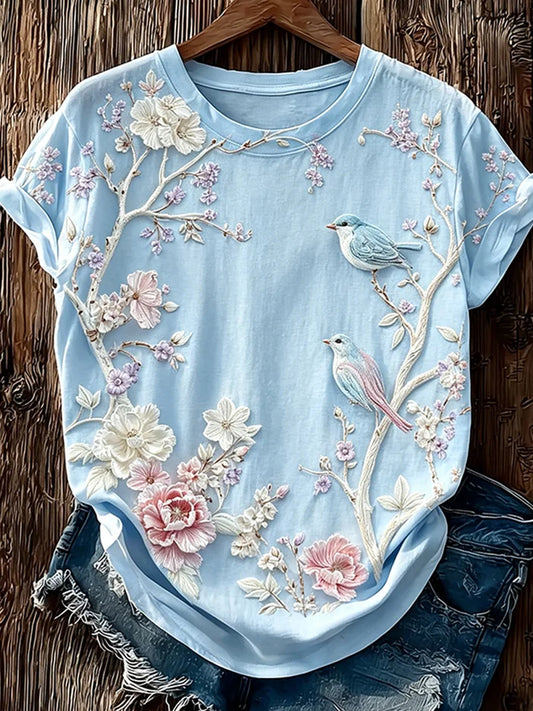 Women's Vintage Animal Art Print Casual T-Shirt