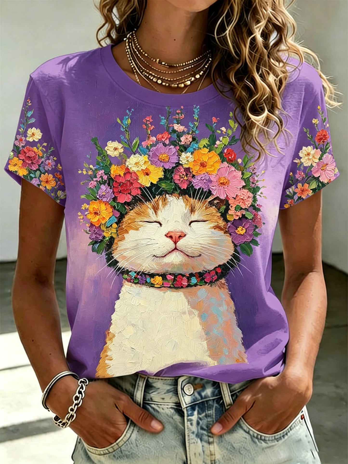 Women's Casual T-Shirt With Animal Art Print