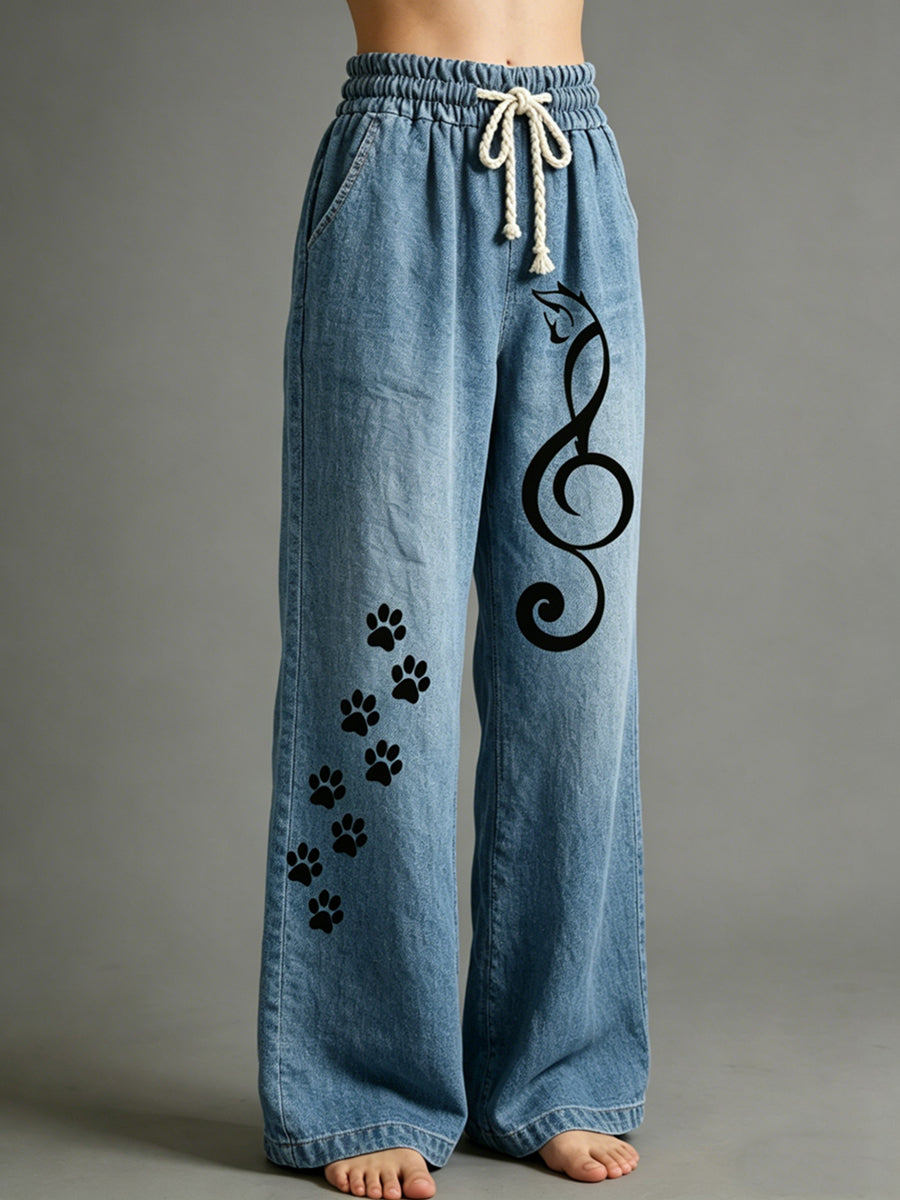 Women's Animal Art Print Trousers