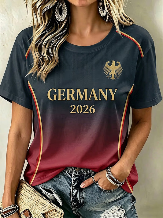 Women's German Football Fan Graphic T-shirt
