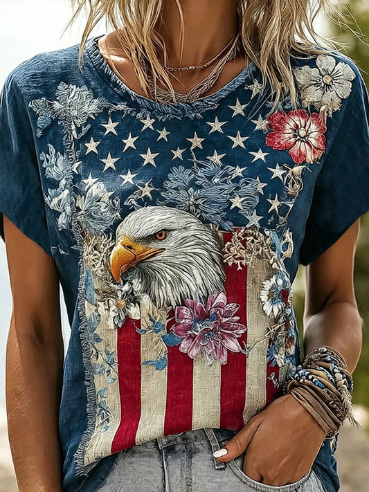 Women's American Eagle Print Casual T-Shirt