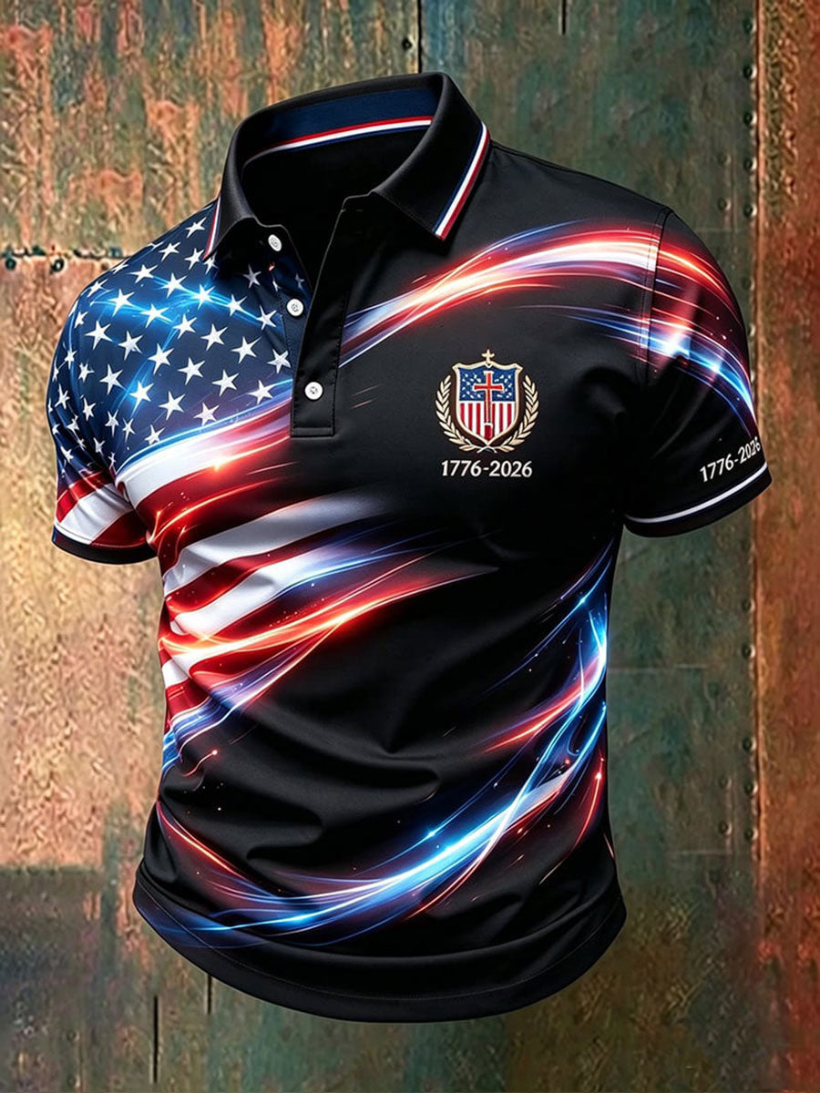 Men's USA 1776-2026 Printed Casual Top