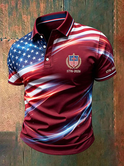 Men's USA 1776-2026 Printed Casual Top