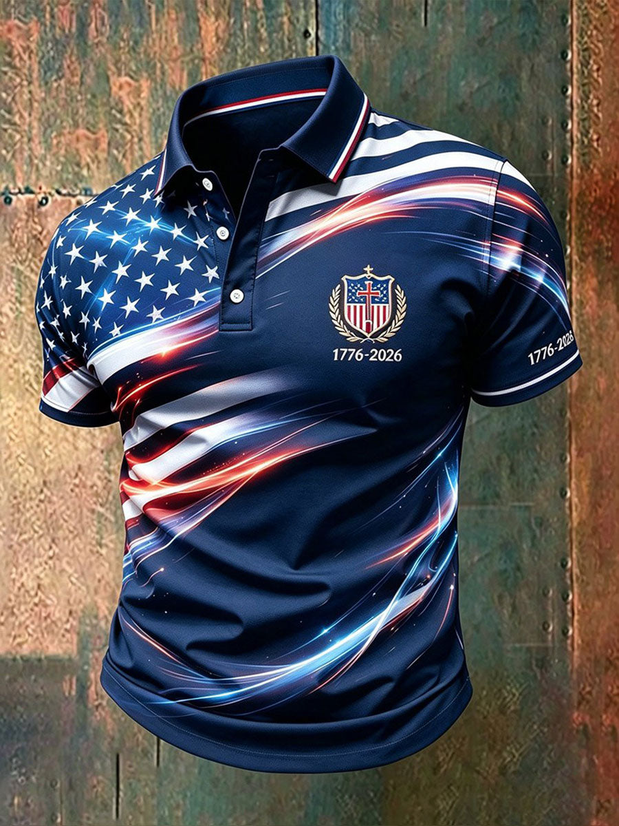 Men's USA 1776-2026 Printed Casual Top