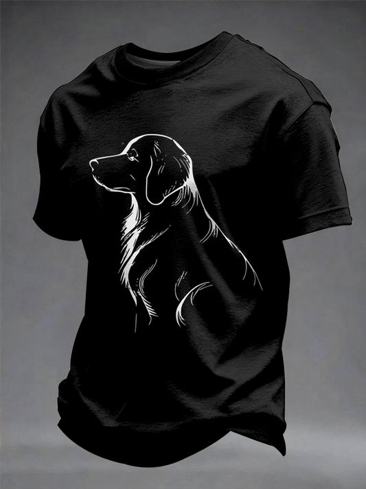 Men's Cute Dog Printed short sleeves T-shirt