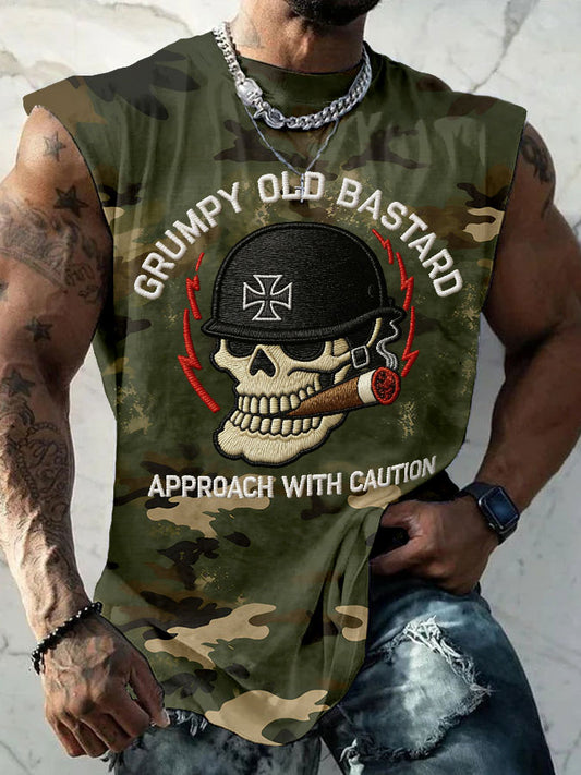 Men's 'grumpy old bastard approach with caution' vests
