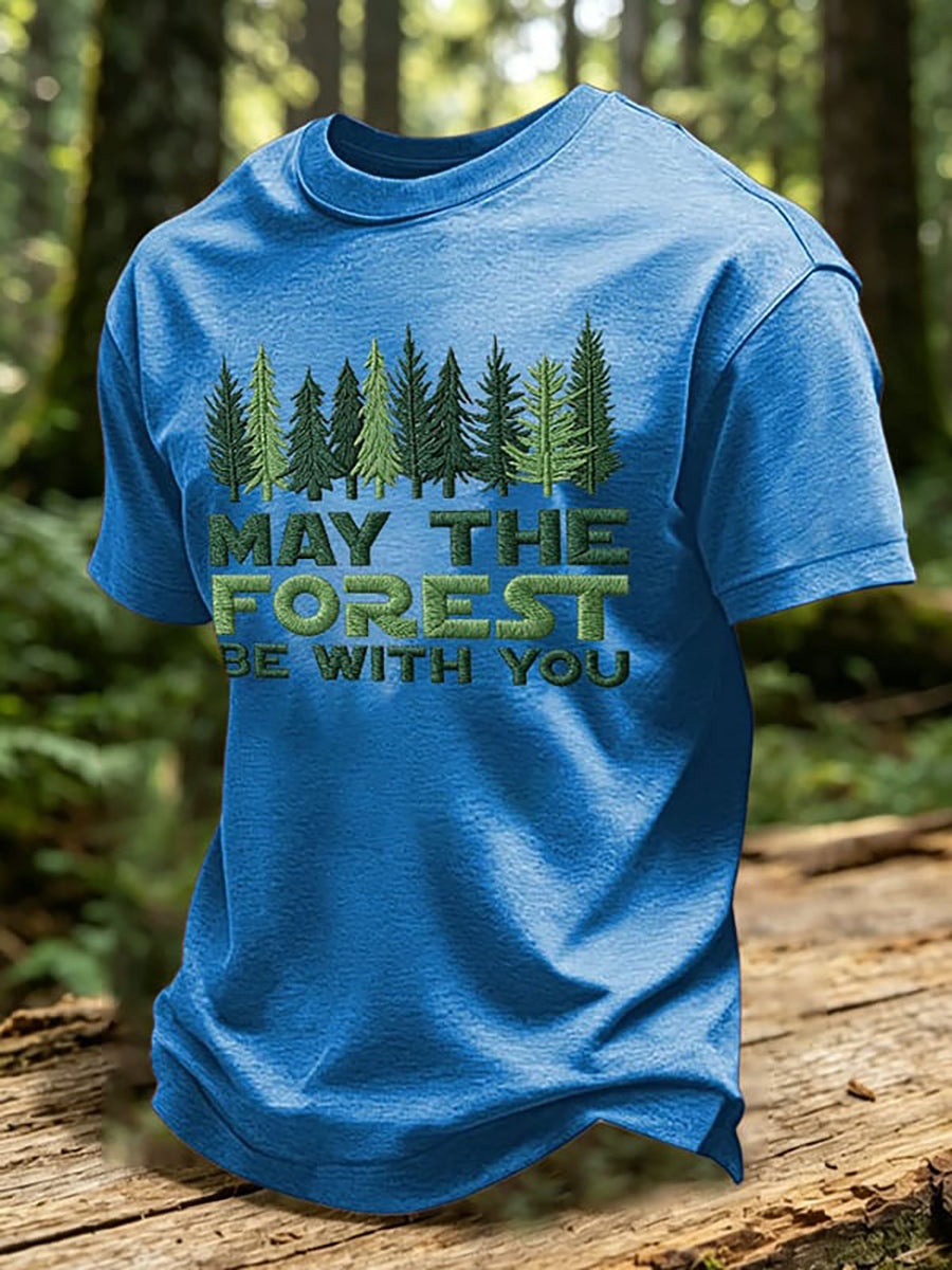 Men's May The Forest Be With You Print T-Shirt