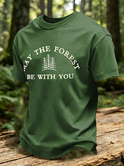 Men's May The Forest Be With You Print T-Shirt