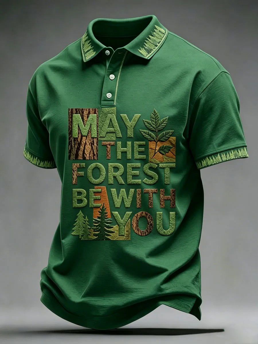 Men's May The Forest Be With You Printed Shirt