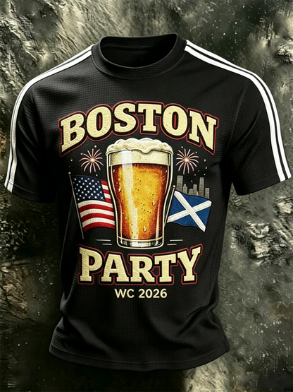 Men's UK Football Lover Scotland Printed Waffle Short Sleeve