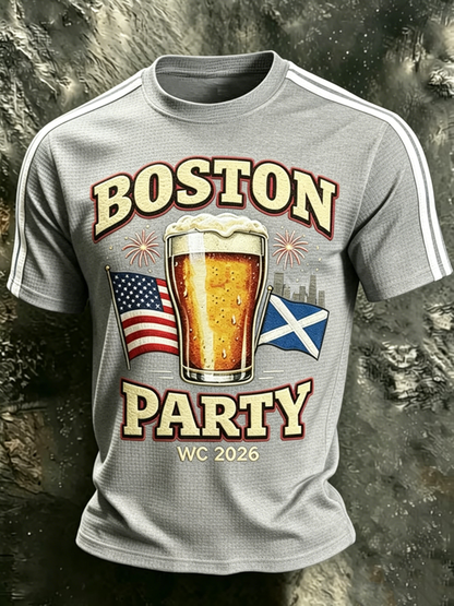 Men's UK Football Lover Scotland Printed Waffle Short Sleeve
