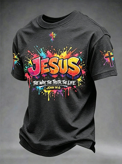 Men's Christian Jesus Cross Short Sleeve T-shirt