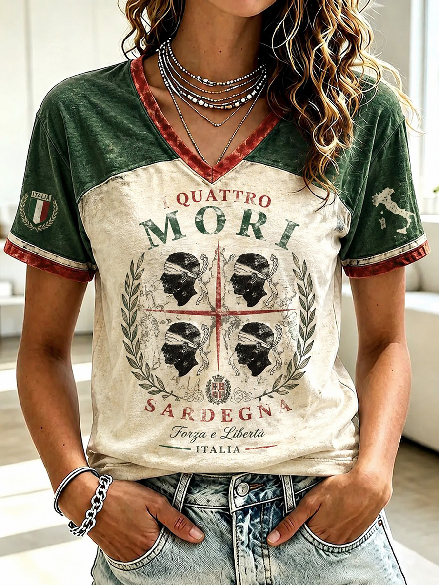 Women's Sardegna Quattro Mori Short-sleeved T-shirt