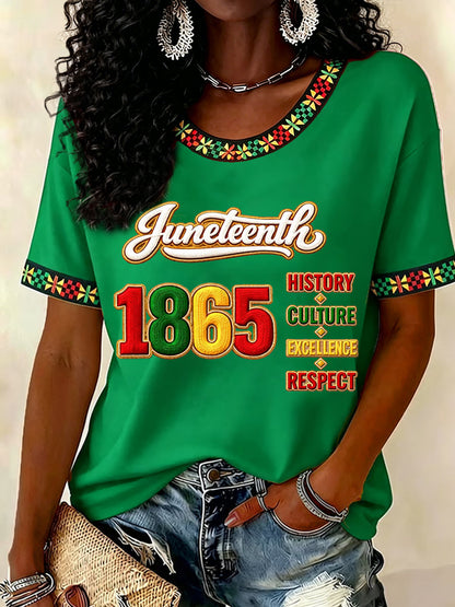 Women's Juneteenth Print Casual Tee