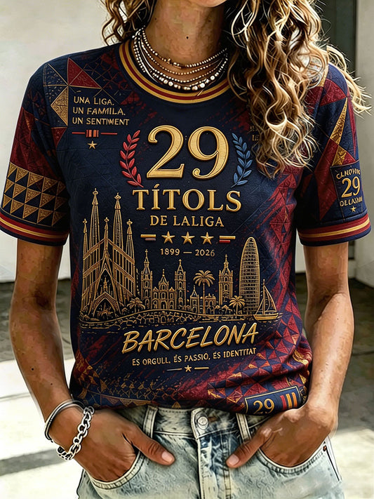 Women's Spain Orgull Football Lover Art Printed T-shirt