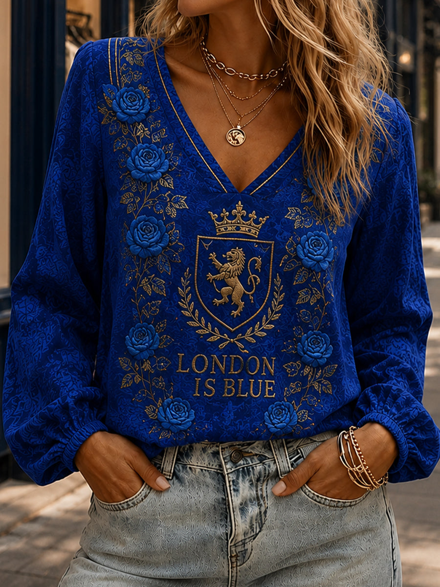 Women's London Blue Pride Printed Linen Shirt