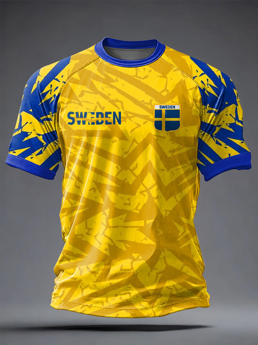Men's Swedish Football Printed Casual short sleeves t-shirt