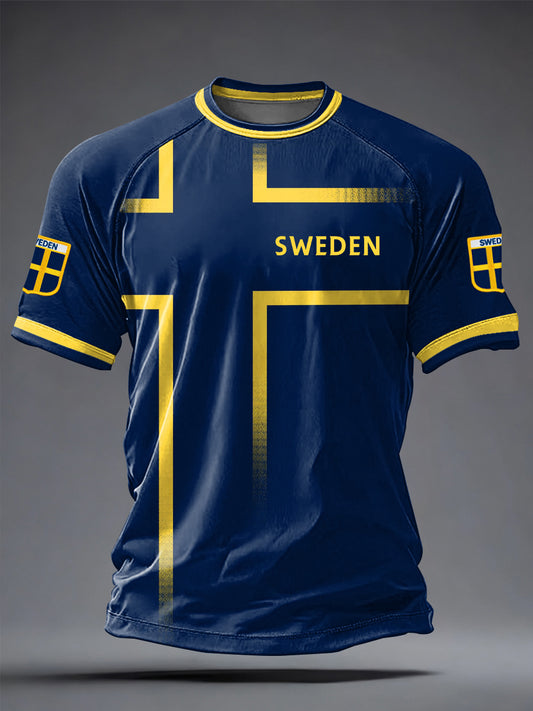 Men's Swedish Football Printed Casual short sleeves t-shirt