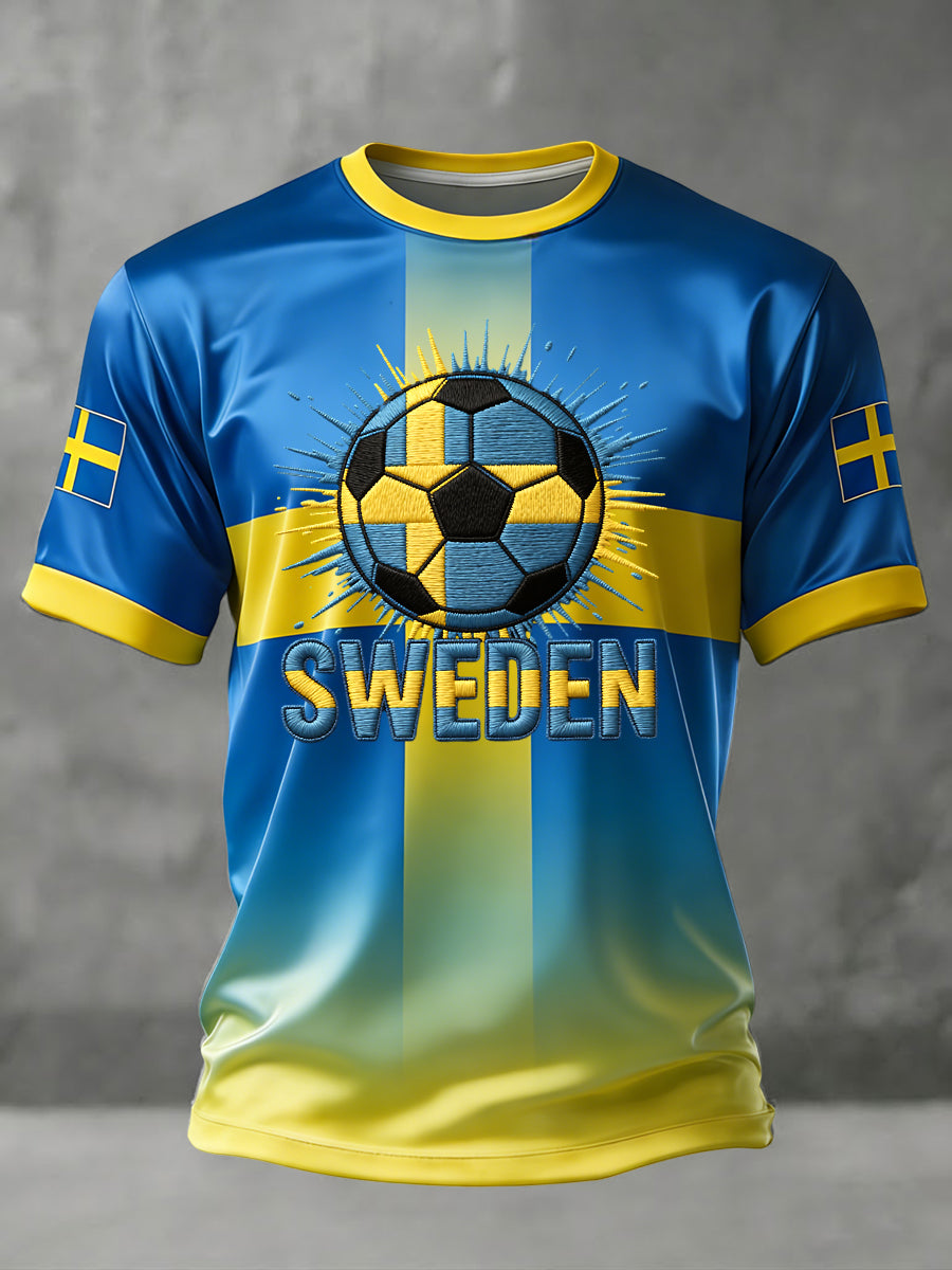Retro Sweden 2026 Soccer Match Commemorative T-Shirt