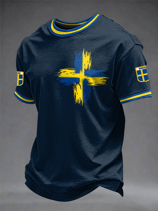Men's Swedish Football Printed T-shirt