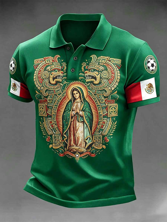 Men's Mexican Print Casual Polo Shirt