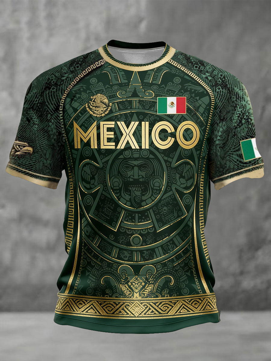Men's Mexico Football Lover Printed T-shirt