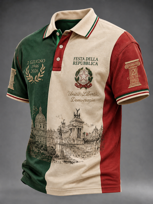 Men's Festa Della Repubblica Repvbblica Italiana Printed Shirt
