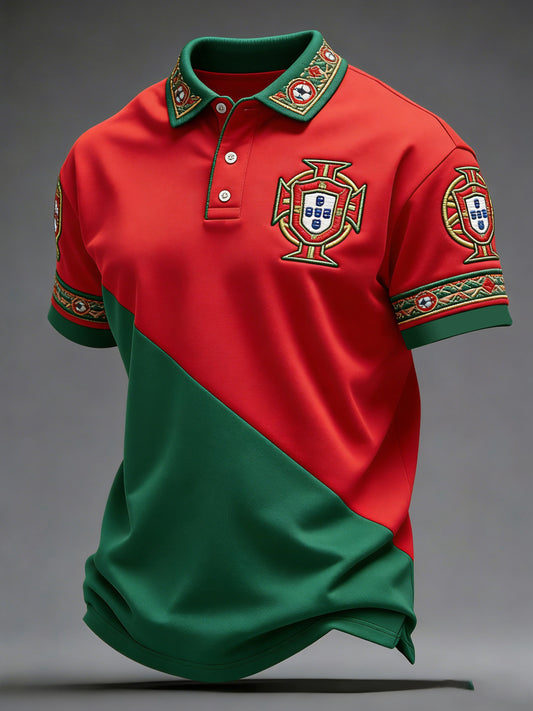 Futebol Português Masculino de Impressão Casual Top