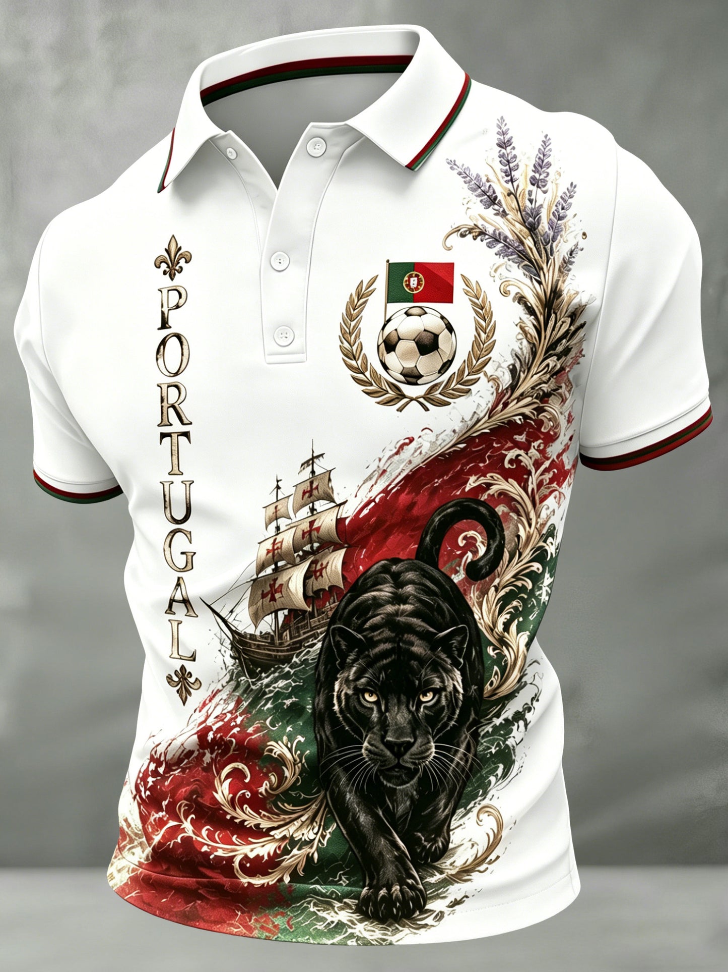 Fã de Futebol Masculino Portugal Polo Art Print