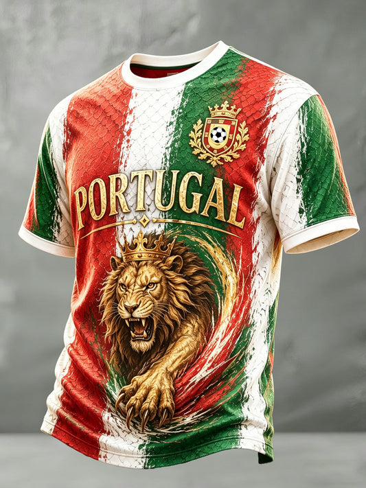 Camiseta Masculina de Futebol Portugal Fã Art Print
