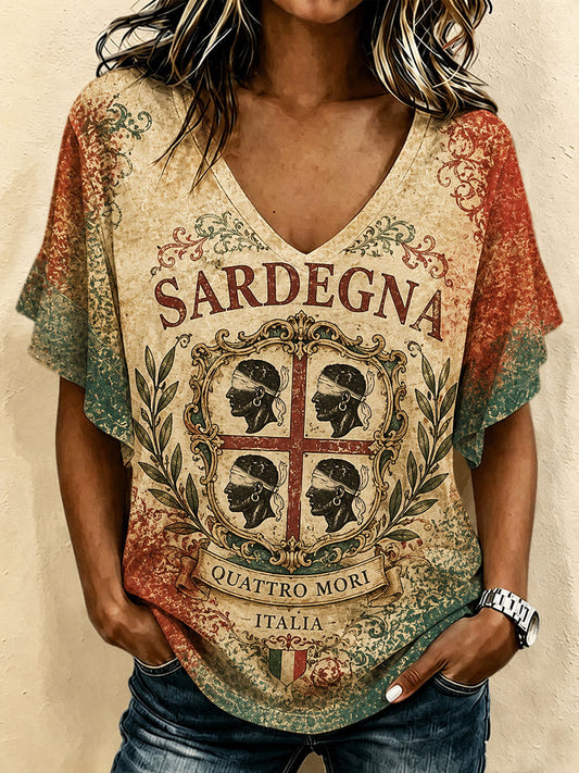 Maglietta a manica corta da donna Sardegna Quattro Mori Hang Shot