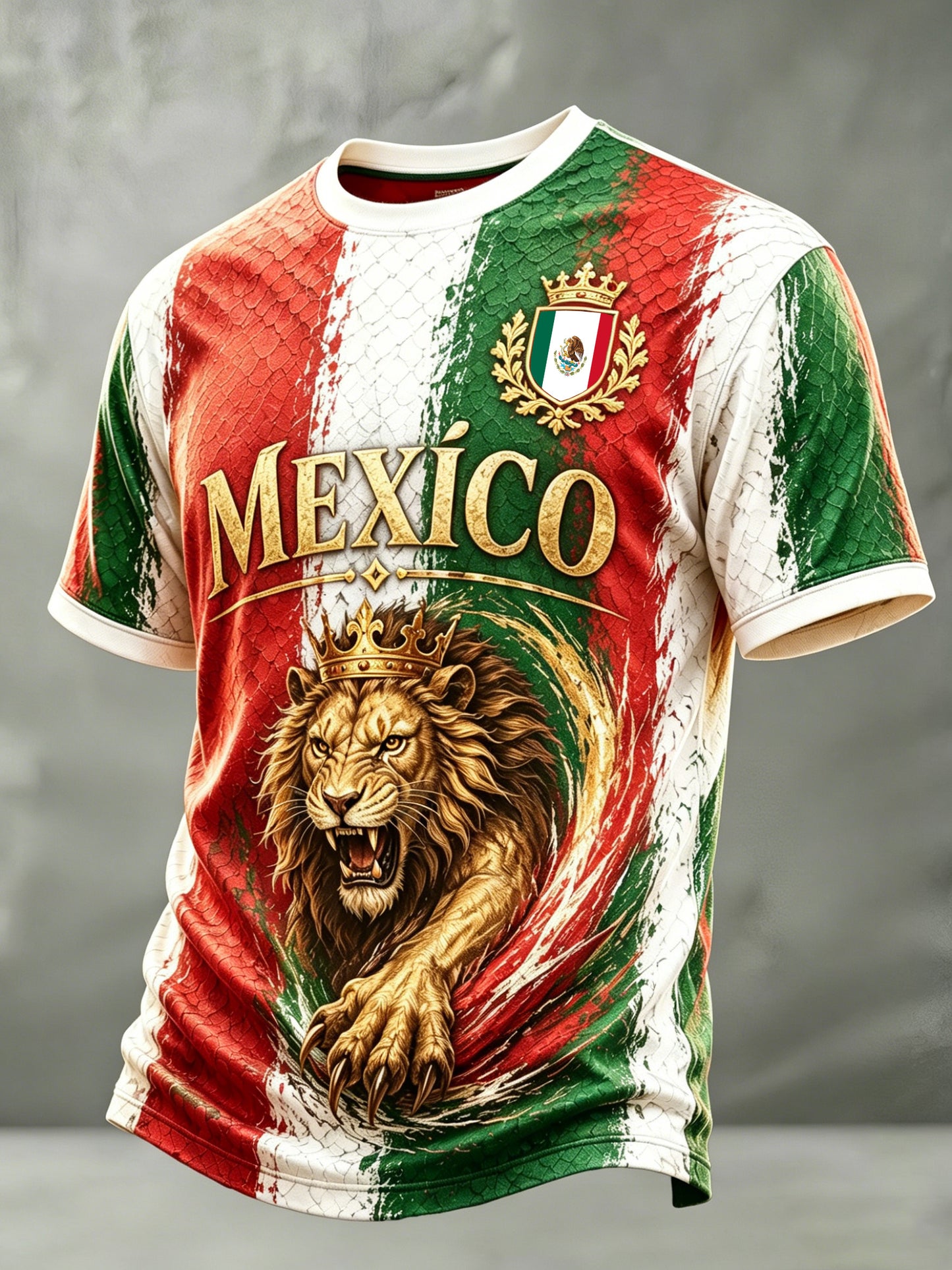 Partido de fútbol mexicano de los hombres que anima la camiseta de la impresión del arte