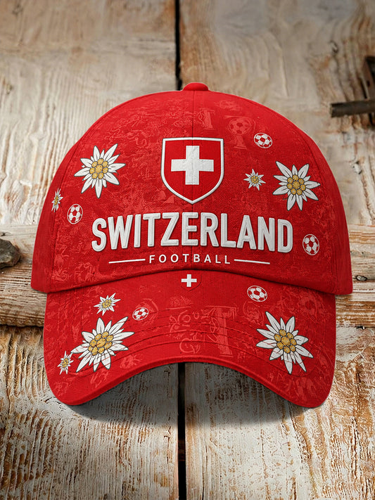 Lässiger Hut mit floralem Fußball-Print