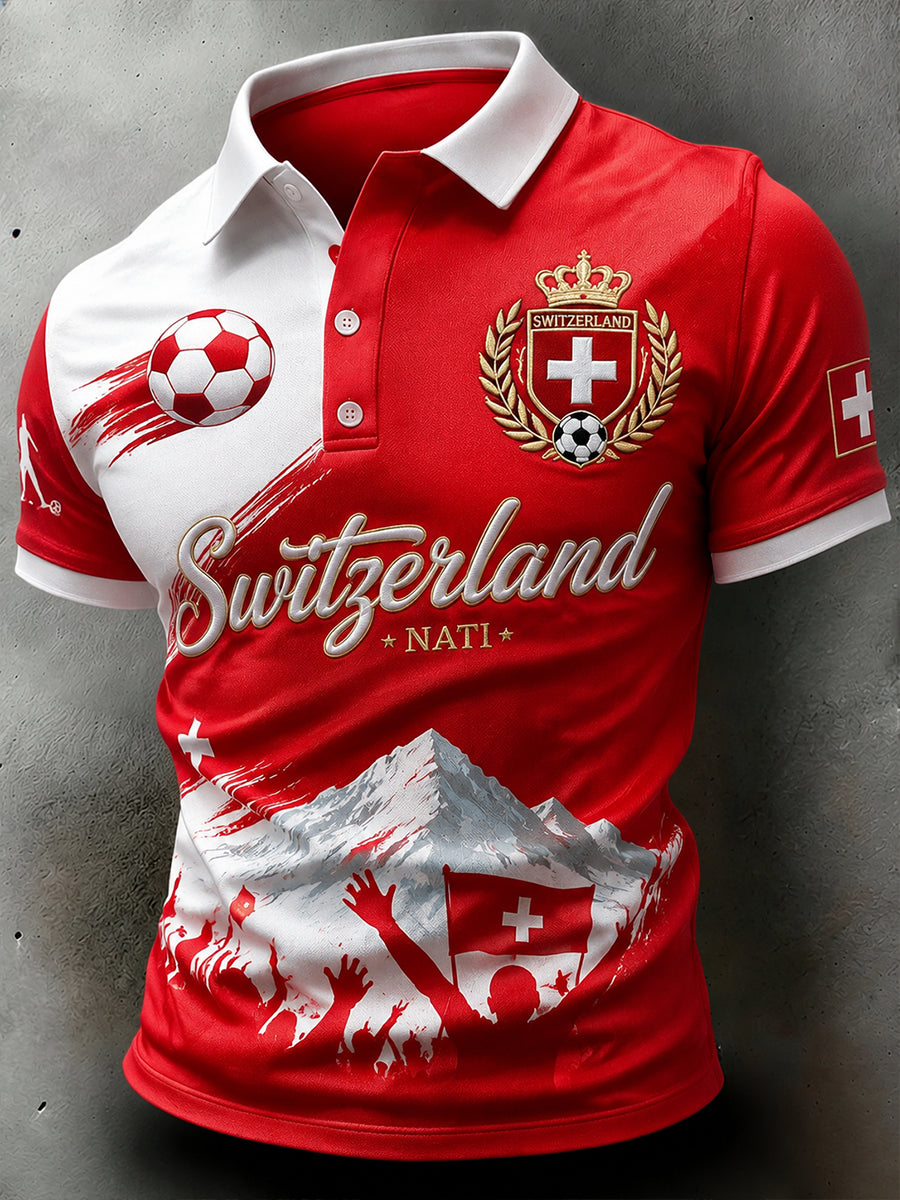 Kurzarm-Polos hirt für Männer mit Fußball-Themen druck