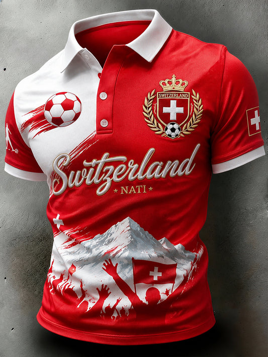 Kurzarm-Polos hirt für Männer mit Fußball-Themen druck