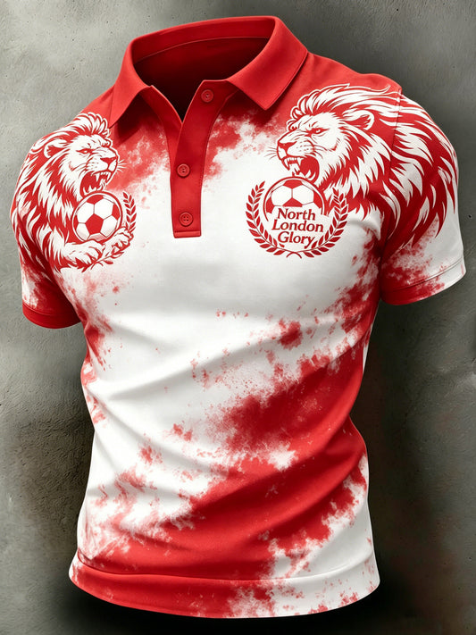 Men's Football Cheering Art Print Polo Shirt