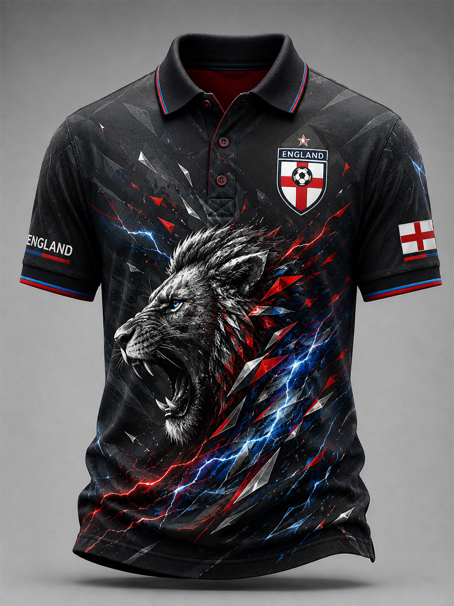 Retro England Football Fan Art Print Casual Jersey