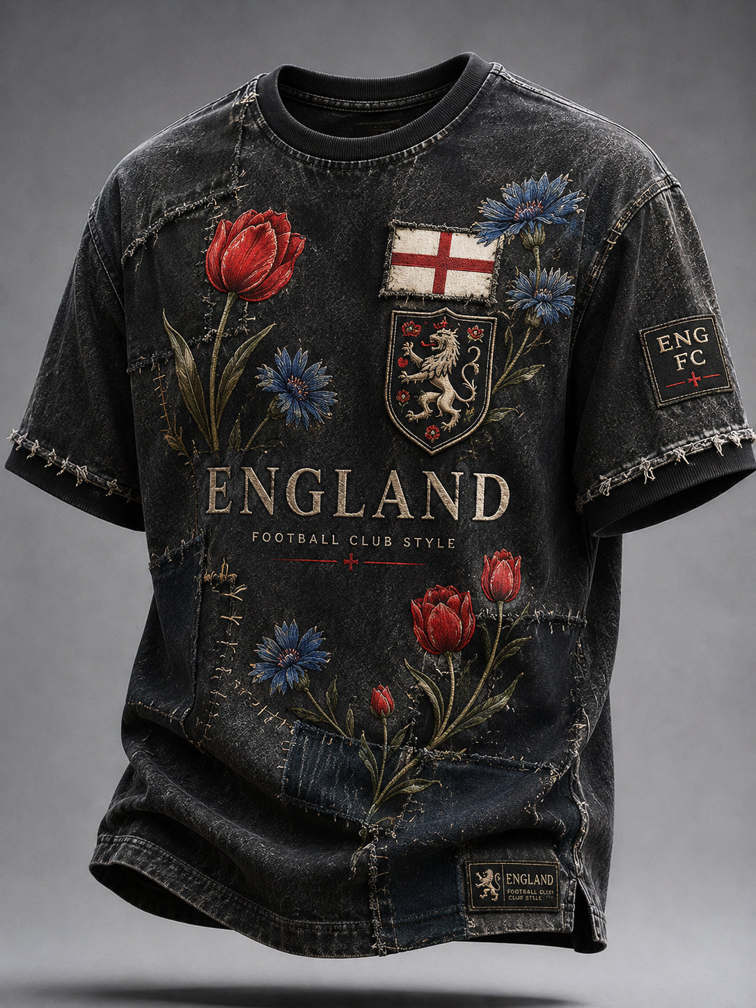 Retro England Football Fan Art Print Casual Jersey